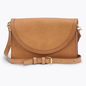 Nisolo Cleo, BRAND NEW, convertible crossbody, brown woven almond, leather purse